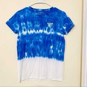 GUESS•blue tie dye shirt girl size 16